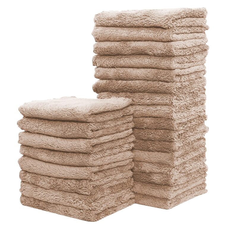 Sunny zzzZZ 24 Pack Kitchen Dishcloths - Does Not Shed Fluff - Reusable Dish Towels, Dish Cloths, Super Absorbent Coral Fleece Cleaning Cloths, Nonstick Oil Washable Fast...
