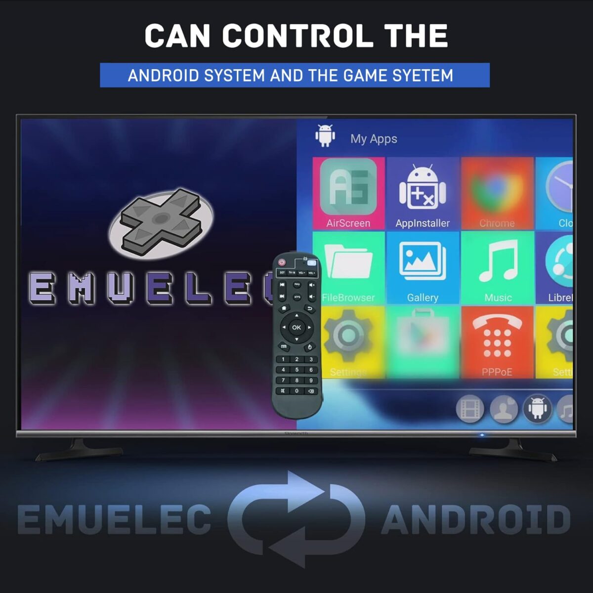 Super Console X2 Pro Retro Game Console Pre-Built-in 100000+Games, Retro Game Console with 65+ emulators,EmuELEC 4.5/Android 9.0，4K UHD Display