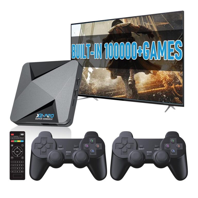 Super Console X2 Pro Retro Game Console Pre-Built-in 100000+Games, Retro Game Console with 65+ emulators,EmuELEC 4.5/Android 9.0，4K UHD Display