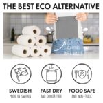 SUPERSCANDI 6 Pack Swedish Dishcloths for Kitchen - 100% Biodegradable & Compostable Reusable Paper Towels Washable, Food-Safe & Without Plastic - Dish Rags Suitable for Any...