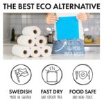 SUPERSCANDI 6 Pack Swedish Dishcloths for Kitchen - 100% Biodegradable & Compostable Reusable Paper Towels Washable, Food-Safe & Without Plastic - Dish Rags Suitable for Any...