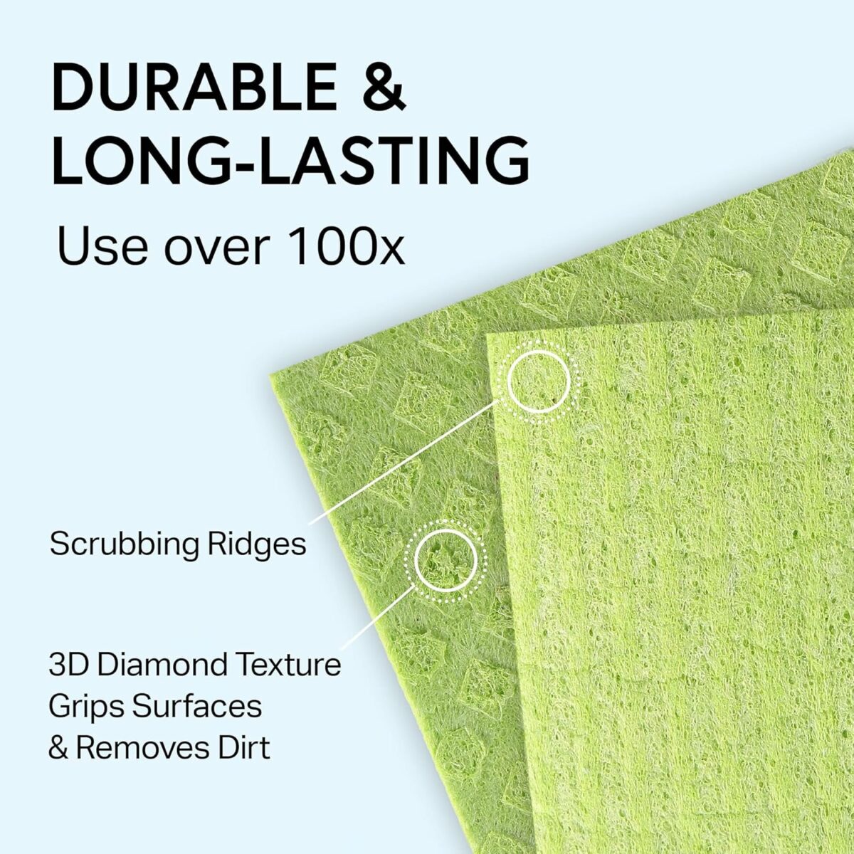 Swedish Dishcloth Cellulose Sponge Cloths – Bulk 10 Pack of Eco-Friendly No Odor Reusable Cleaning Cloths for Kitchen – Absorbent Dish Cloth Hand Towel (10 Dishcloths – Assorted)