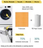Swedish Dishcloths - 10 Pack Reusable Kitchen Dishcloths - Ultra Absorbent Dish Towels for Washing Dishes - Cellulose Sponge Cloth Cleaning Cloths - Orange