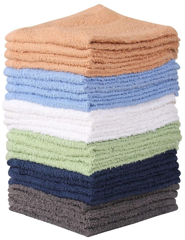 Towel and Linen Mart 100% Cotton - 24 Pack Wash Cloth Set - Flannel Face Cloths, Highly Absorbent and Soft Feel Fingertip Towels (Multi, Pack of 24)