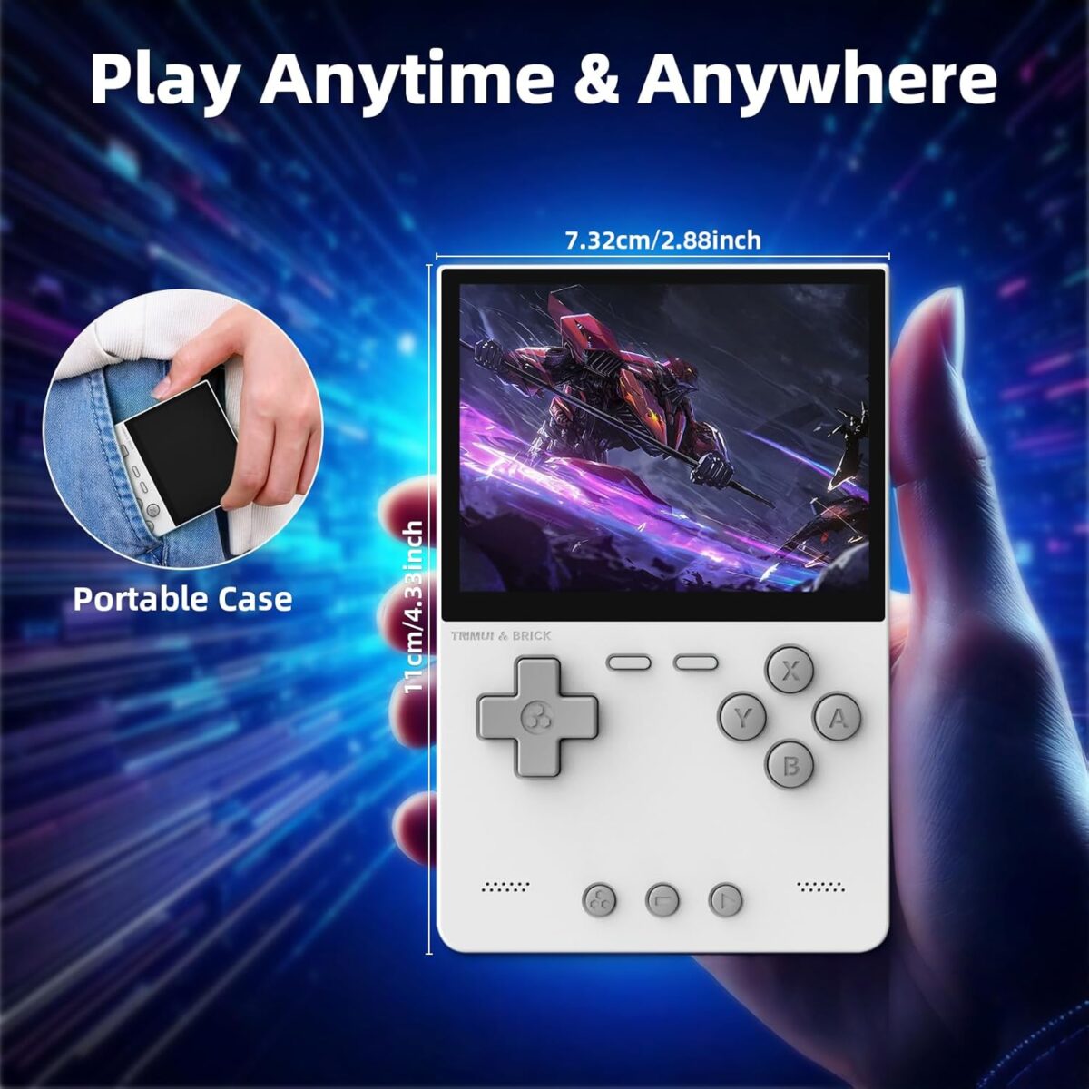 Trimui Brick Retro Handheld Game Console, Mini Video Gaming Console, 3.2'' Retro Gaming Console with IPS Screen, 64G TF Card, Multiple Classic Games Emulators, 3000mAh Battery,...