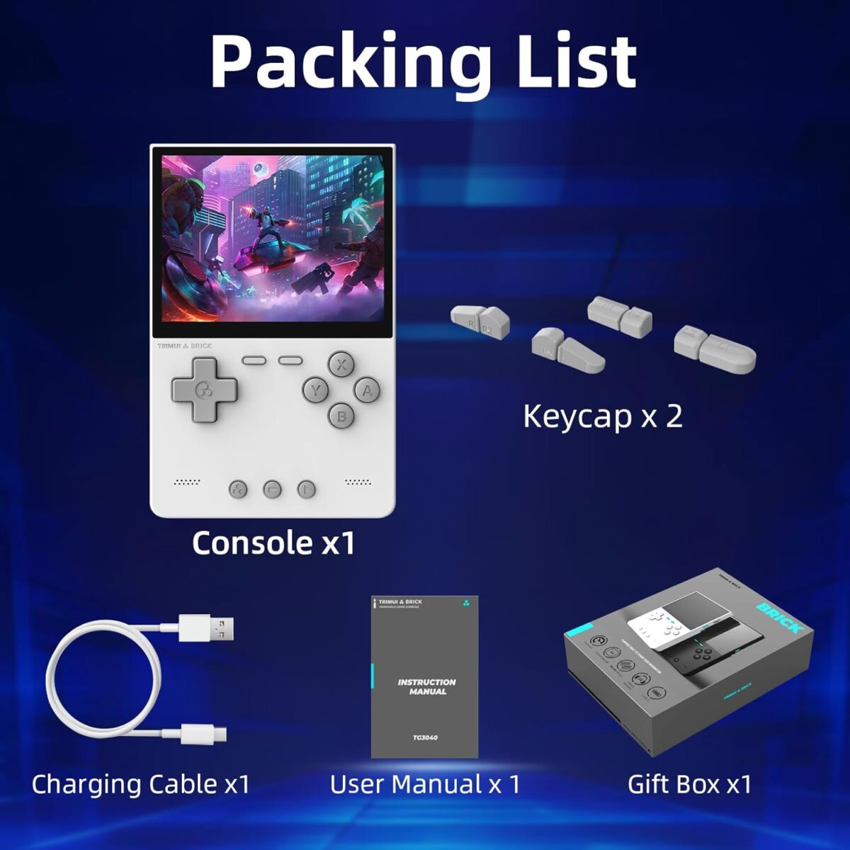 Trimui Brick Retro Handheld Game Console, Mini Video Gaming Console, 3.2'' Retro Gaming Console with IPS Screen, 64G TF Card, Multiple Classic Games Emulators, 3000mAh Battery,...