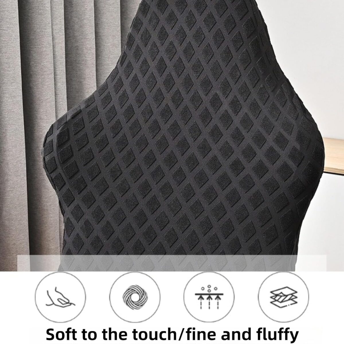 Universal Gaming Chair Cover Cat Scratch Proof Stretchable Gaming Chair Covers with Armrest/Chair Back Covers/Chair Seat Cover,Gamer Chair Cover of Game Office Chair Cover (Black)