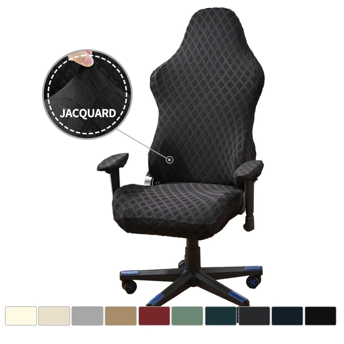 Universal Gaming Chair Cover Cat Scratch Proof Stretchable Gaming Chair Covers with Armrest/Chair Back Covers/Chair Seat Cover,Gamer Chair Cover of Game Office Chair Cover (Black)