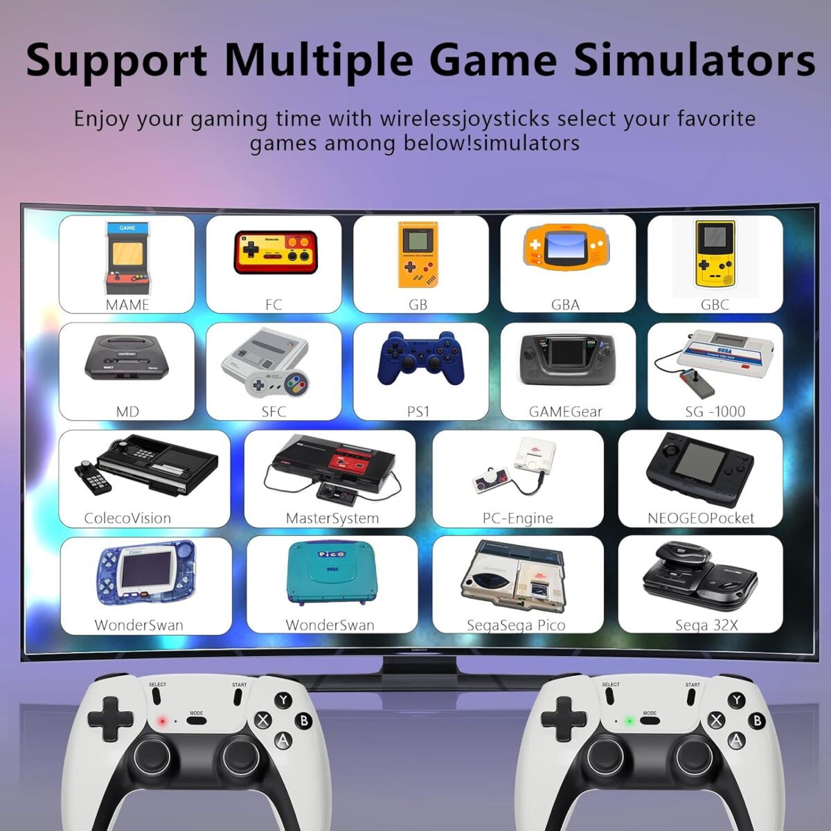 Upgraded Model Wireless Retro Game Stick,Retro Video Game Console,9 emulators, (64G),with Over 40000 Built-in Electronic Games,4K HDMI Output,Dual 2.4G Wireless Control Plug and...