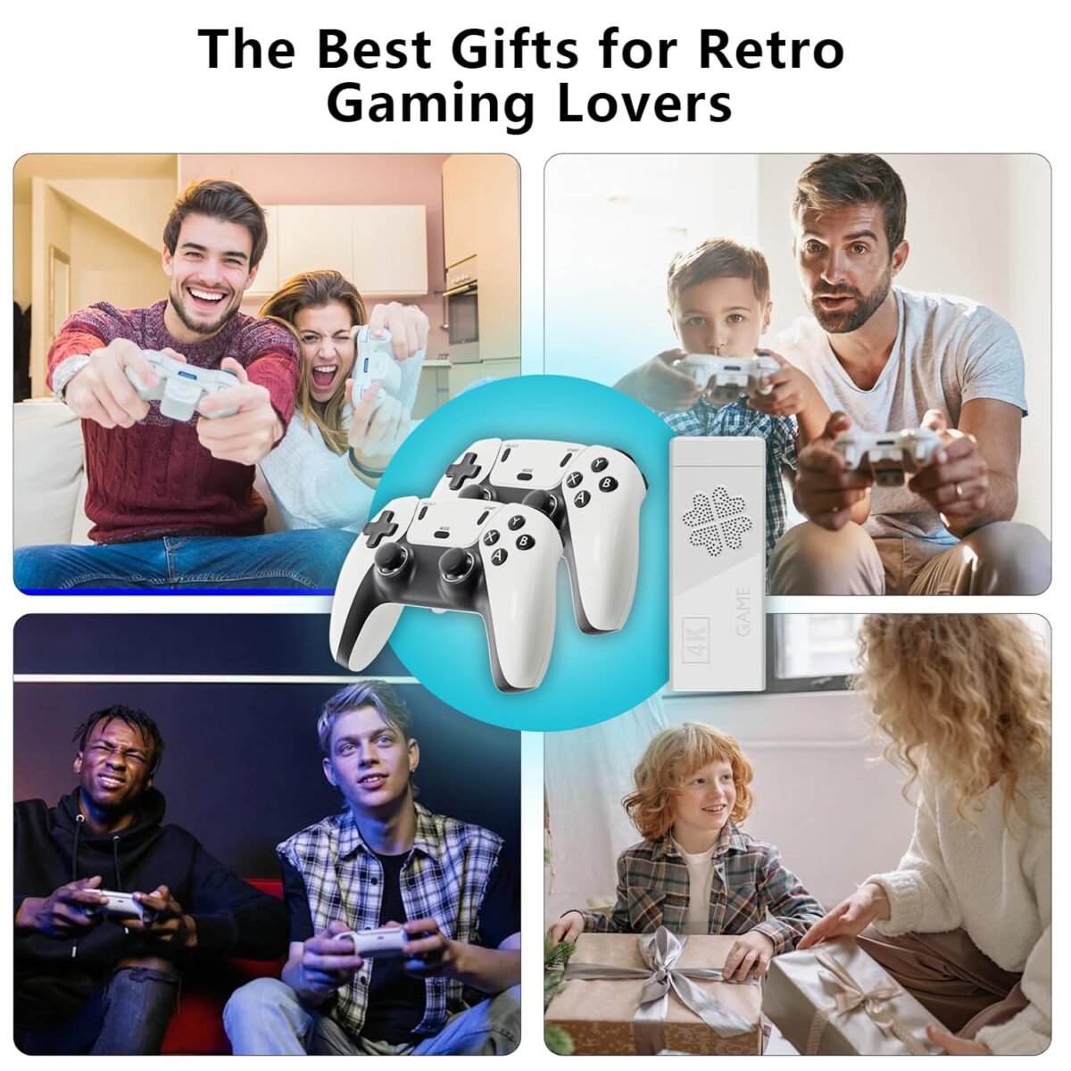 Upgraded Model Wireless Retro Game Stick,Retro Video Game Console,9 emulators, (64G),with Over 40000 Built-in Electronic Games,4K HDMI Output,Dual 2.4G Wireless Control Plug and...