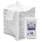 VALENGO Lint Free 100% Cotton New Rags for Dust Cleaning, Soft Tshirt Rags for Cast Iron, Staining Wood, Shoe Polish Cloth Bag, 17”x17”- (7 Pack)