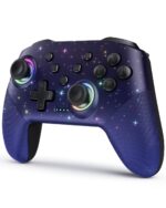 VOYEE Switch Controller, LED Star Wireless Pro Controllers Compatible with Lite/OLED, Multi-Platform Windows PC with 9 Colors Colorful RGB...