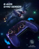 VOYEE Switch Controller, LED Star Wireless Pro Controllers Compatible with Lite/OLED, Multi-Platform Windows PC with 9 Colors Colorful RGB...