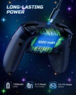 VOYEE Switch Controller, LED Star Wireless Pro Controllers Compatible with Lite/OLED, Multi-Platform Windows PC with 9 Colors Colorful RGB...