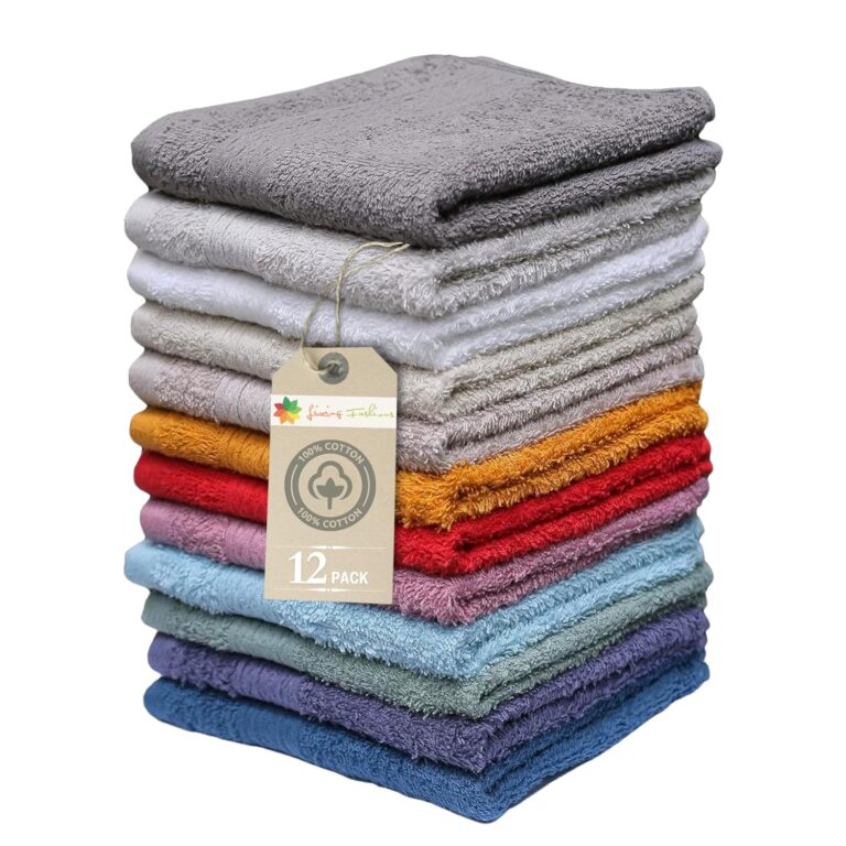 Washcloths, 12 Pack, 100% Extra Soft Ring Spun Cotton Wash Cloth, Size 13" X 13", Soft and Absorbent, Machine Washable, Vibrant Assorted Colors
