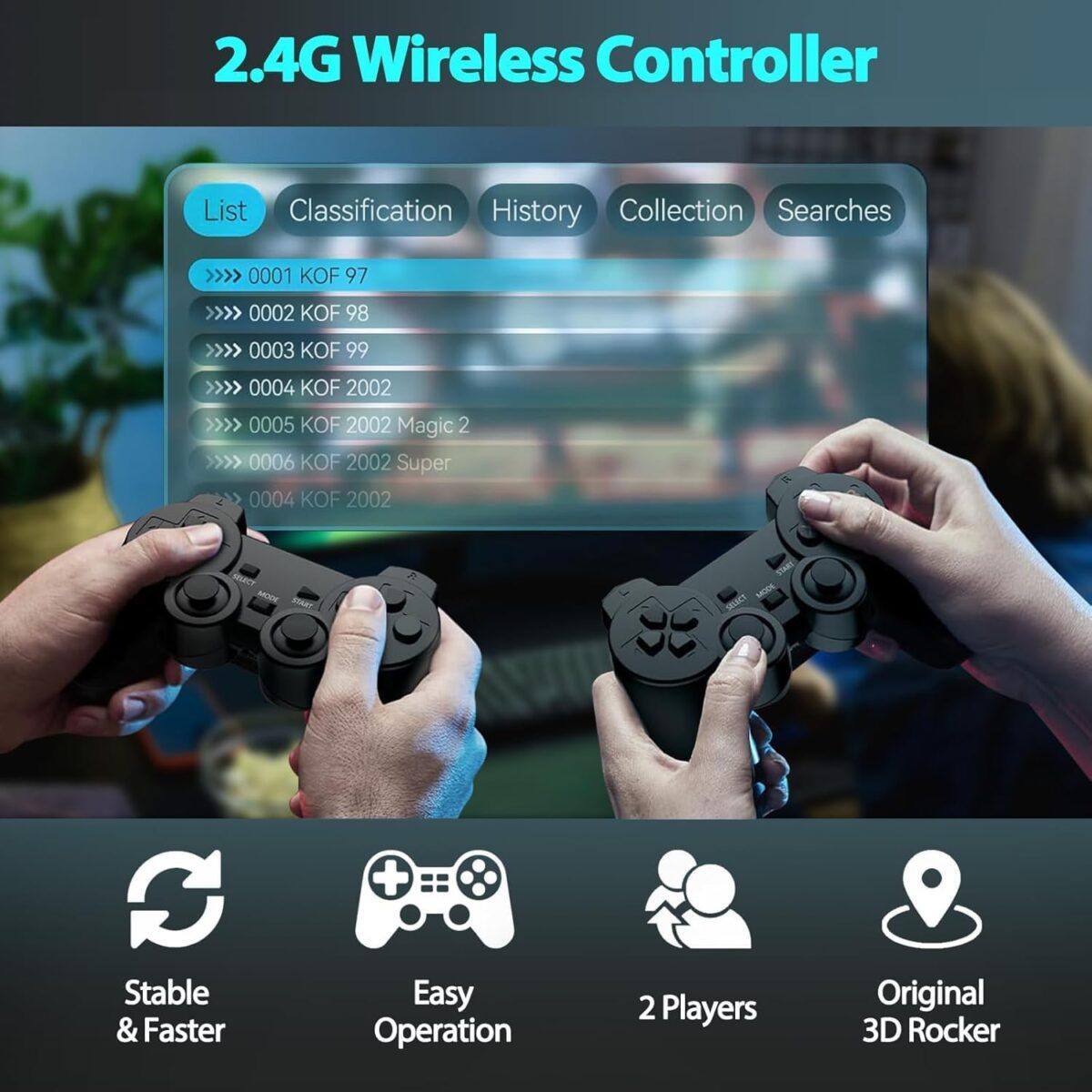 Wireless Retro Game Console Stick Built-in 20000+ Classic Games, 4K HDMI Output Nostalgia Plug & Play Retro Video Gaming Stick with 18 Emulators and Dual 2.4G Wireless...