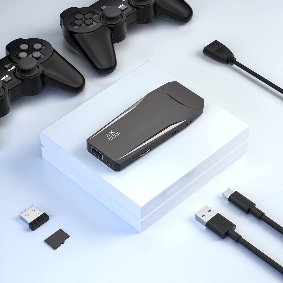 Wireless Retro Game Console Stick Built-in 20000+ Classic Games, 4K HDMI Output Nostalgia Plug & Play Retro Video Gaming Stick with 18 Emulators and Dual 2.4G Wireless...