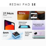 Xiaomi Redmi Pad SE Wi-Fi 11" Tablet Global ROM 8000mAh Bluetooth 5.3 8MP (256GB+8GB, Graphite Gray)