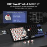 COSTOM WK61 PRO 60% Percent Keyboard with QMK, Black Kanagawa Wired Mechanical Gaming Keyboard with Strap RGB Backlit, Anime Pudding PBT Keycaps, Hot Swappable POM Linear Red...