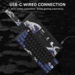 COSTOM WK61 PRO 60% Percent Keyboard with QMK, Black Kanagawa Wired Mechanical Gaming Keyboard with Strap RGB Backlit, Anime Pudding PBT Keycaps, Hot Swappable POM Linear Red...