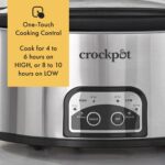 Crock-Pot 6 Quart Programmable Slow Cooker with Timer and Auto Food Warmer Setting, Stainless Steel