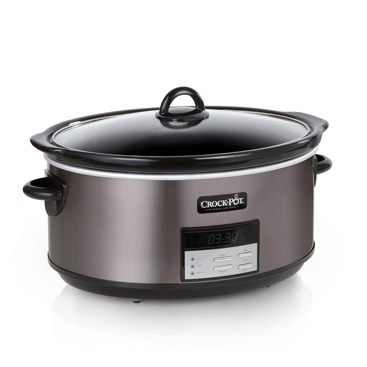 Crock-Pot 6 Quart Programmable Slow Cooker with Timer and Auto Food Warmer Setting, Stainless Steel