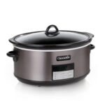 Crock-Pot 6 Quart Programmable Slow Cooker with Timer and Auto Food Warmer Setting, Stainless Steel