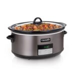 Crock-Pot 6 Quart Programmable Slow Cooker with Timer and Auto Food Warmer Setting, Stainless Steel