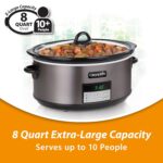 Crock-Pot 6 Quart Programmable Slow Cooker with Timer and Auto Food Warmer Setting, Stainless Steel