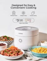CUCKOO Rice Cooker 3 Cup Uncooked / 6 Cup Cooked, Modern Fuzzy Logic Rice Cooker Small with Delay Timer & Keep Warm Setting, Versatile Food Steamer for Cooking, Non-Stick Inner...