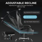 GTPLAYER Gaming Chair, Computer Chair with Footrest and Lumbar Support, Height Adjustable Game Chair with 360°-Swivel Seat and Headrest and for Office or Gaming (Faux Leather,...