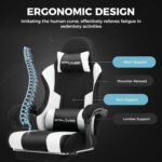 GTPLAYER Gaming Chair, Computer Chair with Footrest and Lumbar Support, Height Adjustable Game Chair with 360°-Swivel Seat and Headrest and for Office or Gaming (Fabric, Black &...