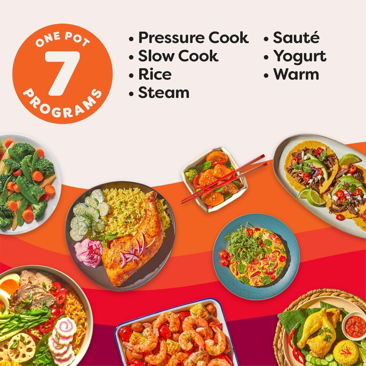 Instant Pot Duo 7-in-1 Electric Pressure Cooker, Slow Cooker, Rice Cooker, Steamer, Sauté, Yogurt Maker, Warmer & Sterilizer, Includes App With Over 800 Recipes, Stainless...