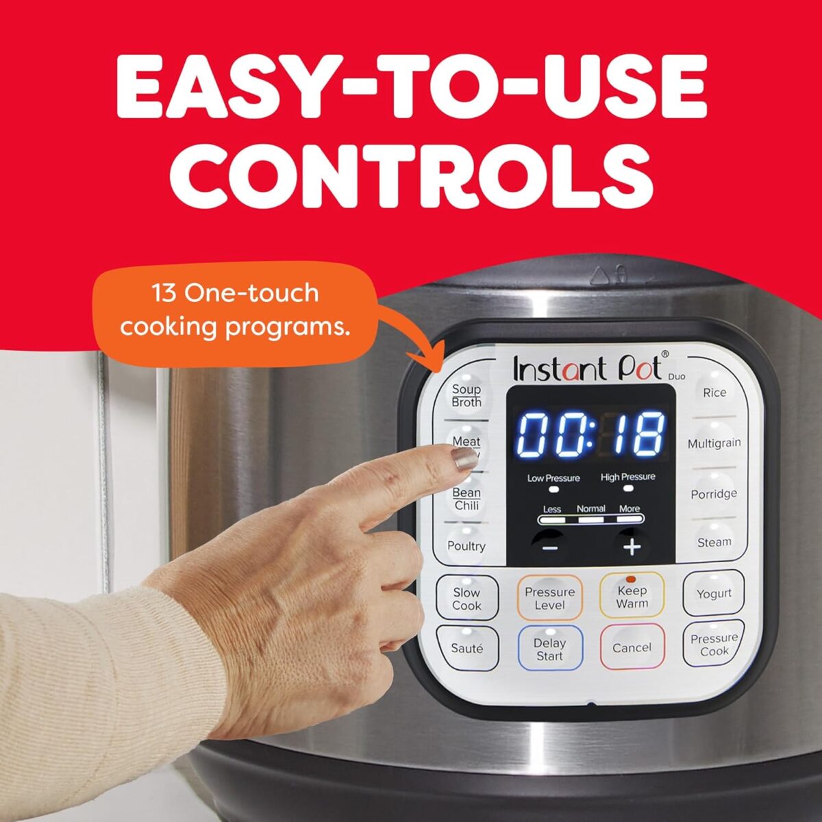 Instant Pot Duo 7-in-1 Electric Pressure Cooker, Slow Cooker, Rice Cooker, Steamer, Sauté, Yogurt Maker, Warmer & Sterilizer, Includes App With Over 800 Recipes, Stainless...