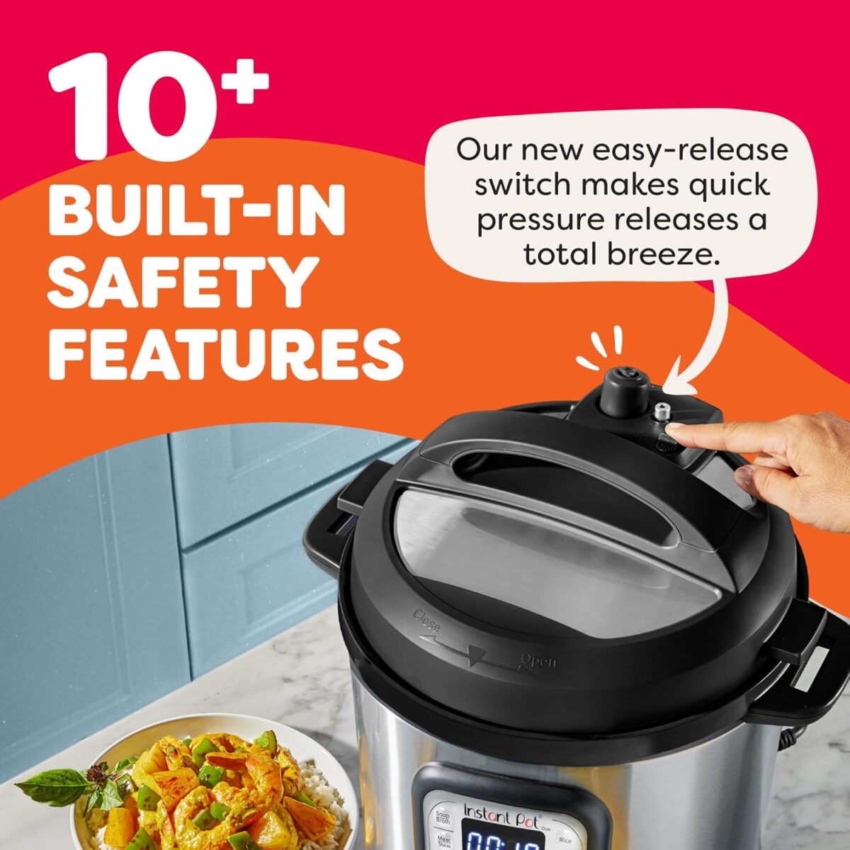 Instant Pot Duo 7-in-1 Electric Pressure Cooker, Slow Cooker, Rice Cooker, Steamer, Sauté, Yogurt Maker, Warmer & Sterilizer, Includes App With Over 800 Recipes, Stainless...
