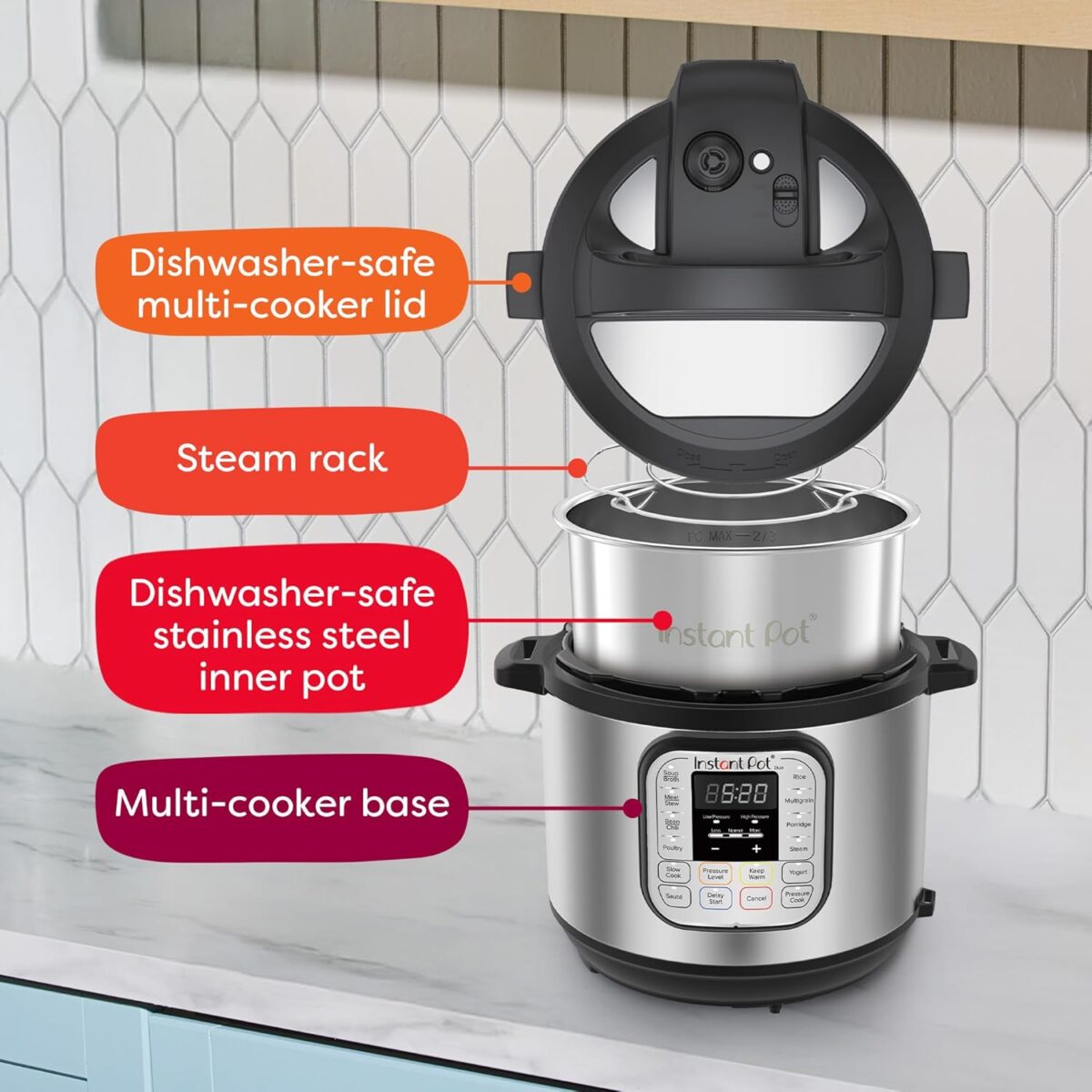 Instant Pot Duo 7-in-1 Electric Pressure Cooker, Slow Cooker, Rice Cooker, Steamer, Sauté, Yogurt Maker, Warmer & Sterilizer, Includes App With Over 800 Recipes, Stainless...