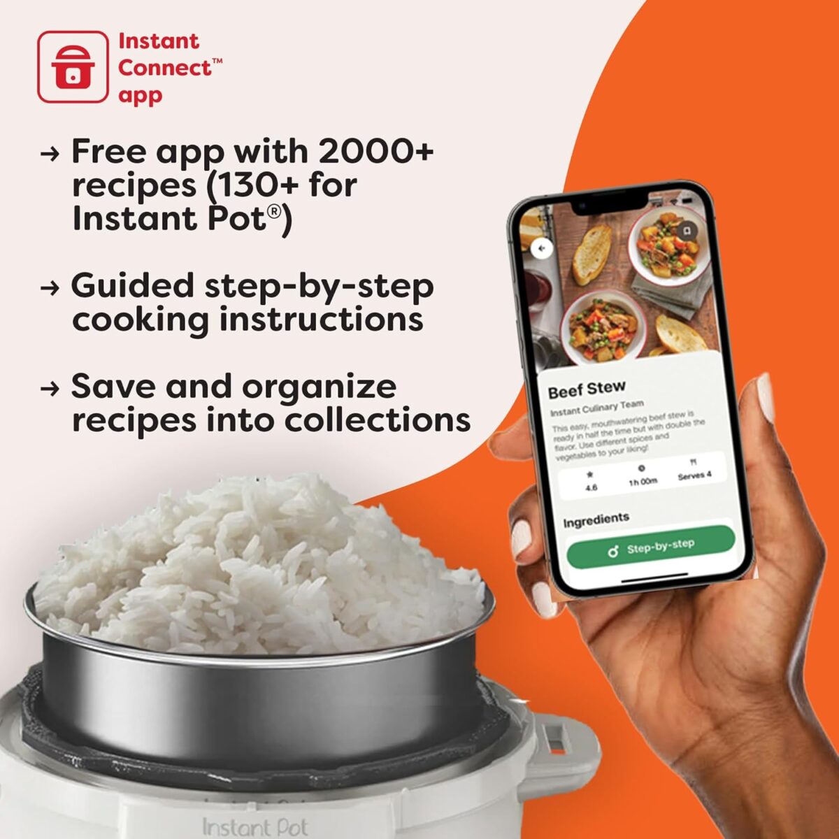 Instant Pot Duo 7-in-1 Electric Pressure Cooker, Slow Cooker, Rice Cooker, Steamer, Sauté, Yogurt Maker, Warmer & Sterilizer, Includes App With Over 800 Recipes, Stainless...