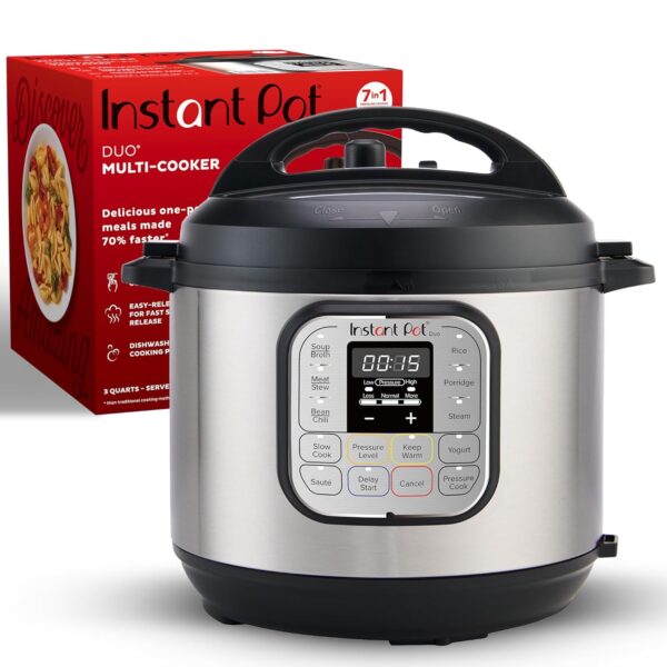 Instant Pot Duo 7-in-1 Mini Electric Pressure Cooker, Slow Rice Cooker, Steamer, Sauté, Yogurt Maker, Warmer & Sterilizer, Includes Free App with over 1900 Recipes, Stainless...