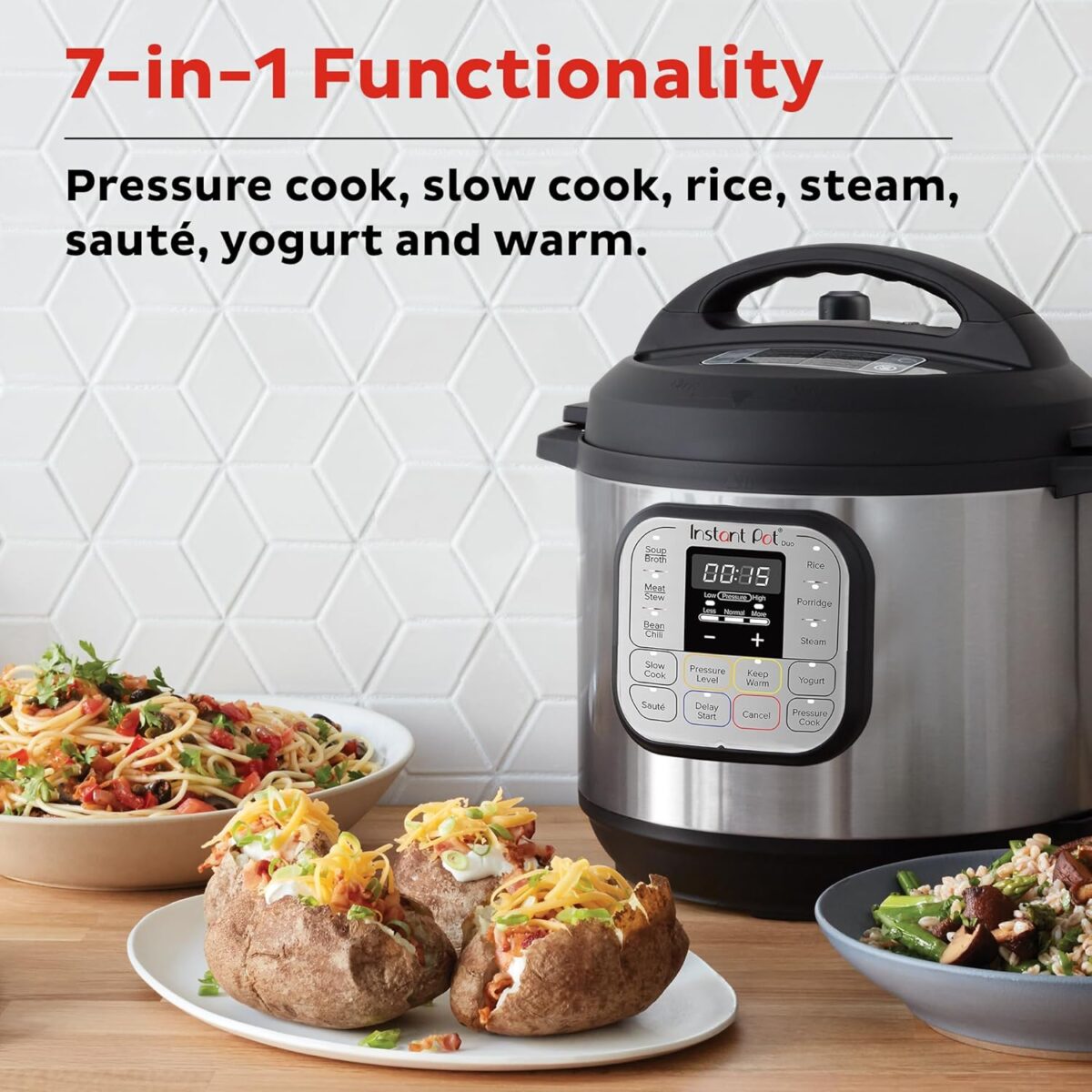 Instant Pot Duo 7-in-1 Mini Electric Pressure Cooker, Slow Rice Cooker, Steamer, Sauté, Yogurt Maker, Warmer & Sterilizer, Includes Free App with over 1900 Recipes, Stainless...