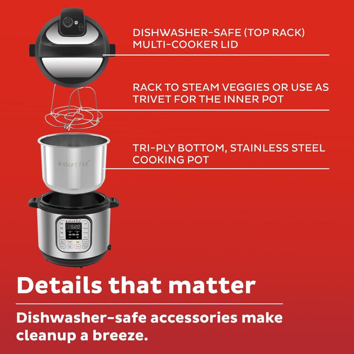 Instant Pot Duo 7-in-1 Mini Electric Pressure Cooker, Slow Rice Cooker, Steamer, Sauté, Yogurt Maker, Warmer & Sterilizer, Includes Free App with over 1900 Recipes, Stainless...