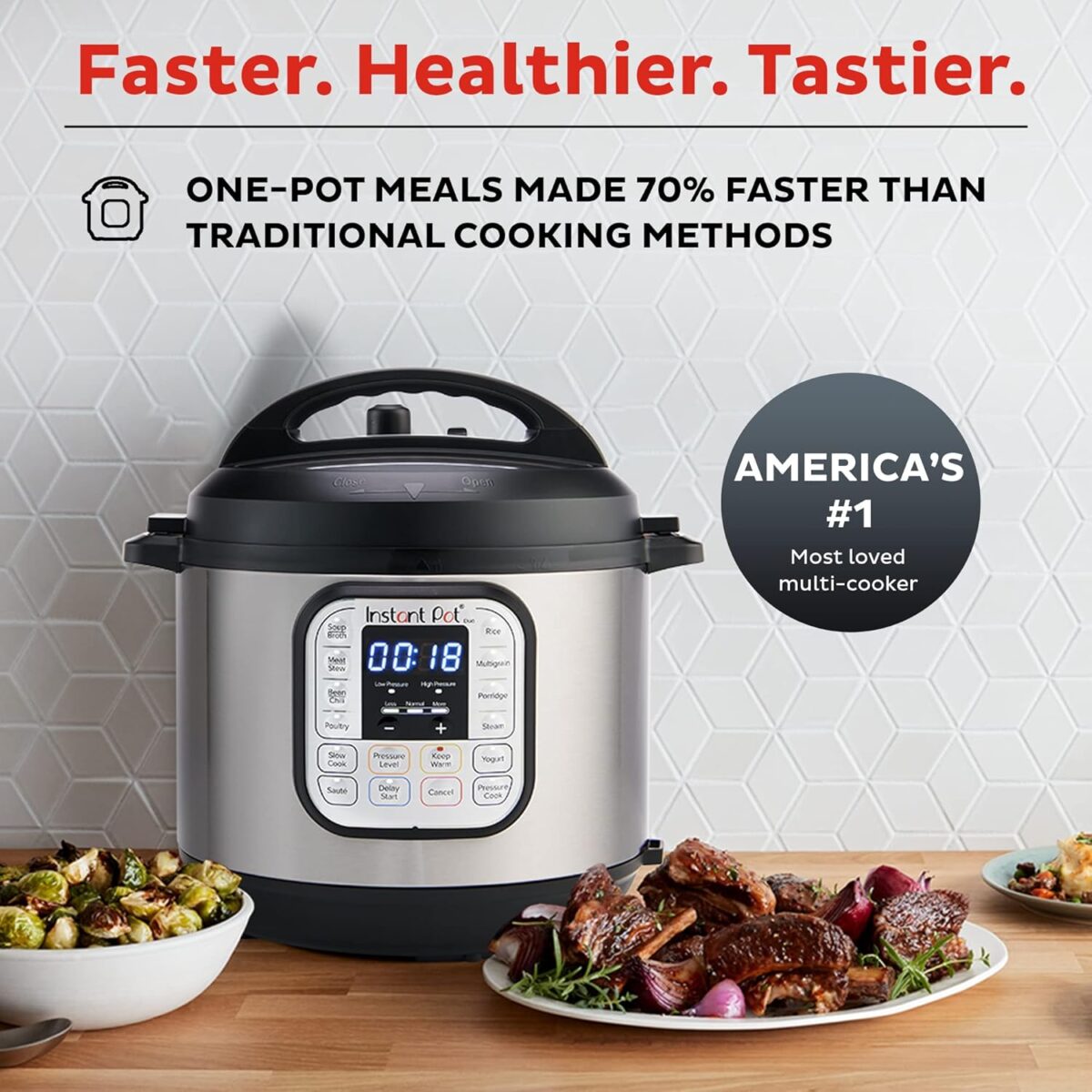 Instant Pot Duo 7-in-1 Mini Electric Pressure Cooker, Slow Rice Cooker, Steamer, Sauté, Yogurt Maker, Warmer & Sterilizer, Includes Free App with over 1900 Recipes, Stainless...