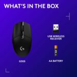 Logitech G305 LIGHTSPEED Wireless Gaming Mouse, Hero 12K Sensor, 12,000 DPI, Lightweight, 6 Programmable Buttons, 250h Battery Life, On-Board Memory, PC/Mac - Black