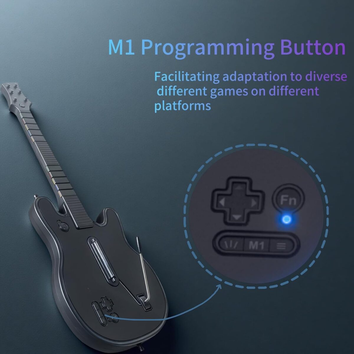 Lyvix Guitar Hero Guitar Controller for PS4/PS3/PC, Wireless Rechargeable Game Guitar for Guitar Hero, Rock Band, Clone Hero, Fortnite Festival, with Replaceable Straps, RGB...