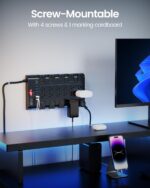 Power Strip, SUPERDANNY Surge Protector with 22 AC Outlets and 6 USB Charging Ports, 1875W/15A, 2100 Joules, 6.5Ft Flat Plug Heavy Duty Extension Cord for Home, Office, Dorm,...