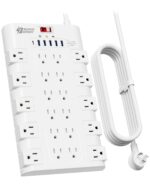 Power Strip, SUPERDANNY Surge Protector with 22 AC Outlets and 6 USB Charging Ports, 1875W/15A, 2100 Joules, 6.5Ft Flat Plug Heavy Duty Extension Cord for Home, Office, Dorm,...