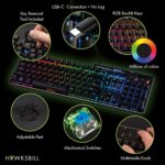 Scorpion V1 Wired Mechanical Gaming Keyboard - USB-A W/USB-C Connection Adaptor â€“ Tactile & Clicky â€“ Brilliant RGB Lighting Customizable Keys & Multimedia Function 104 Keys