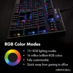 Scorpion V1 Wired Mechanical Gaming Keyboard - USB-A W/USB-C Connection Adaptor â€“ Tactile & Clicky â€“ Brilliant RGB Lighting Customizable Keys & Multimedia Function 104 Keys