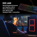 Scorpion V1 Wired Mechanical Gaming Keyboard - USB-A W/USB-C Connection Adaptor â€“ Tactile & Clicky â€“ Brilliant RGB Lighting Customizable Keys & Multimedia Function 104 Keys