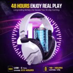 Wireless Gaming Headset with Noise Canceling Microphone for PS5, PC, PS4, 2.4G/Bluetooth Gaming Headphones with USB and Type-c Connector, Wired Mode for Controller Gamecube