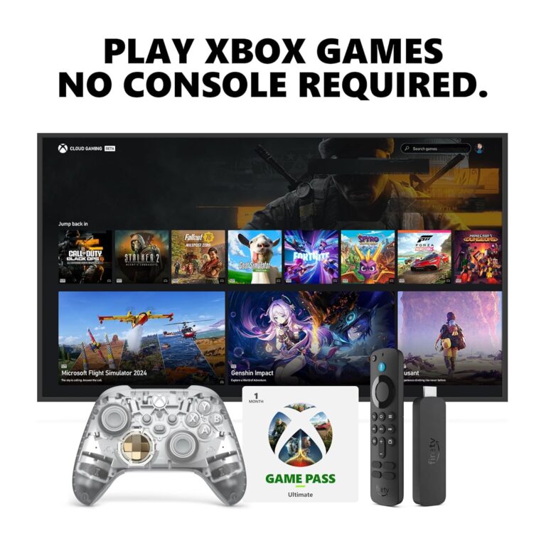 Xbox Amazon Fire TV Stick 4K, Ghost Cipher Special Edition Core Wireless Controller, and 1 Month Game Pass Ultimate Bundle